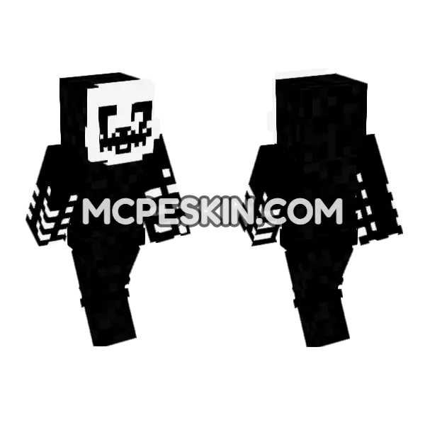 Nightmarionne FNAF 7 Minecraft Bedrock skin, front and back