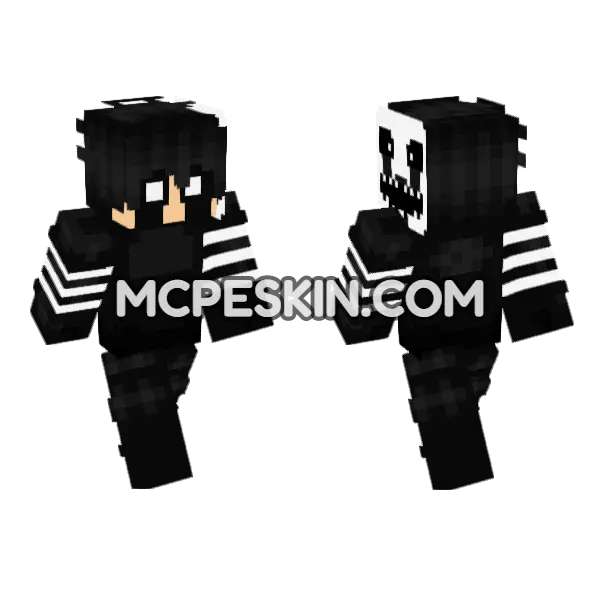 Nightmarionne FNAF 7 Junior Minecraft Bedrock skin, front and back