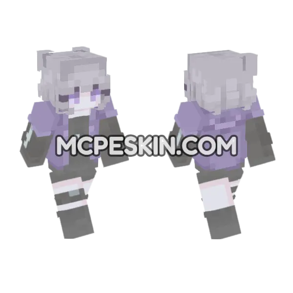 Nika Aesthetic Minecraft Bedrock skin, front and back