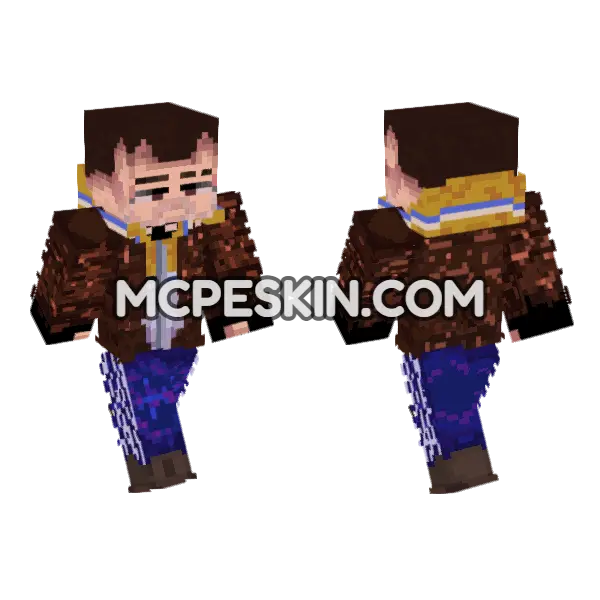 Niko Bellic HD Remake Minecraft Bedrock skin, front and back