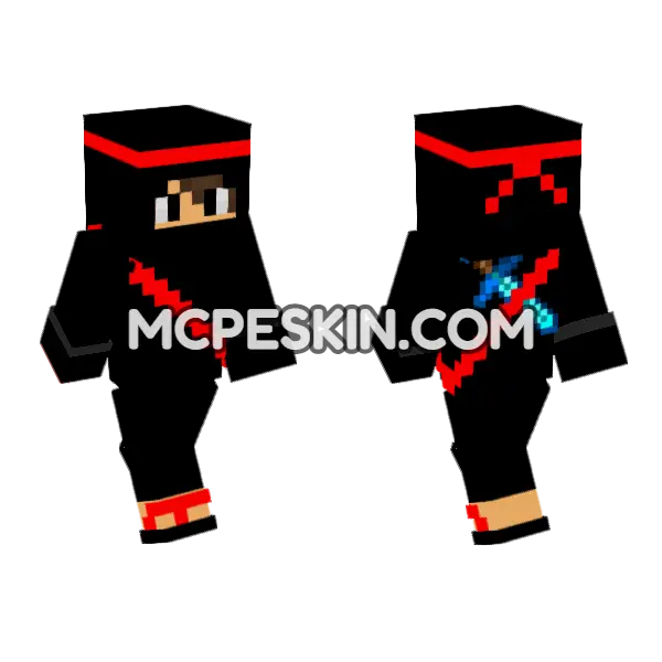 Ninja 5673495 Minecraft Bedrock skin, front and back