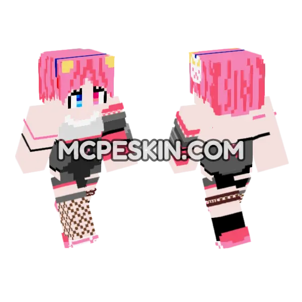 Ninja Girl 5749138 Minecraft Bedrock skin, front and back