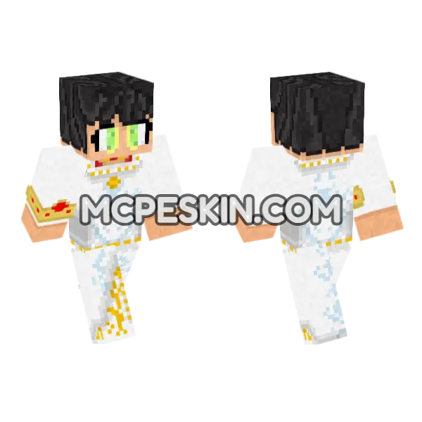 Ninjago Wedding Dress Nya Minecraft Bedrock skin, front and back