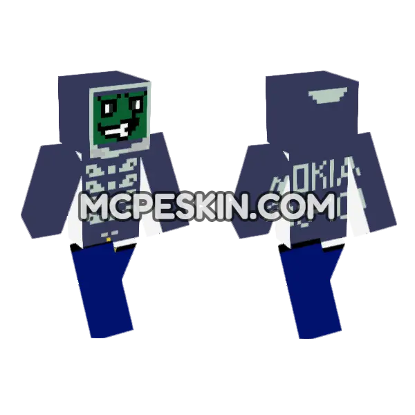 Nokia 3310 Minecraft Bedrock skin, front and back