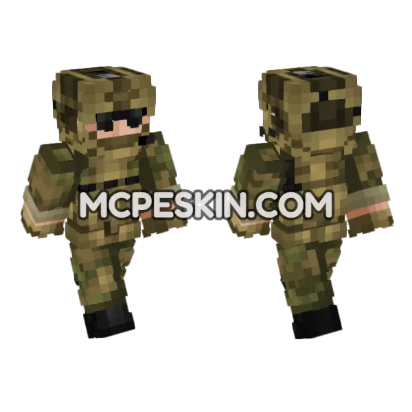Norwegian Army Soldier Minecraft Bedrock skin, front and back