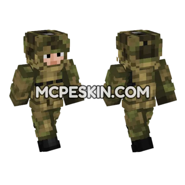 Norwegian Army Soldier Minecraft Bedrock skin, front and back