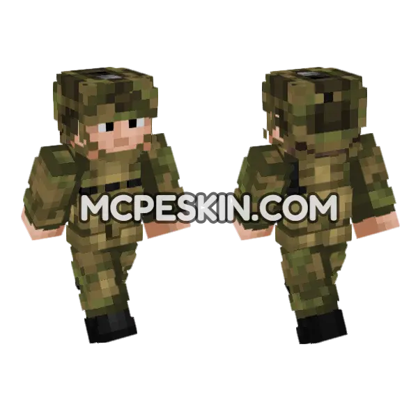 Norwegian Army Soldier Minecraft Bedrock skin, front and back