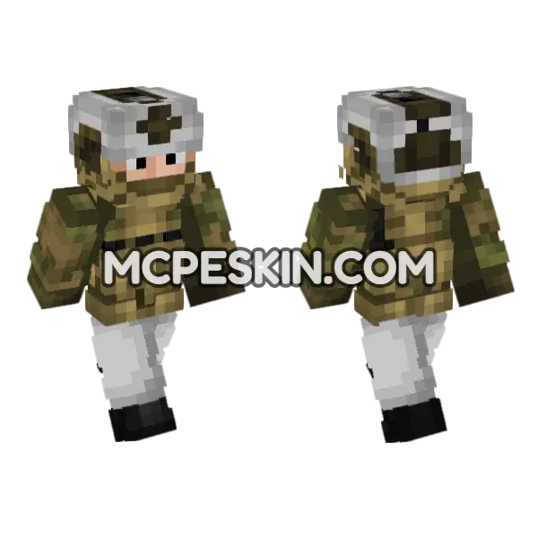 Norwegian Army Soldier Minecraft Bedrock skin, front and back