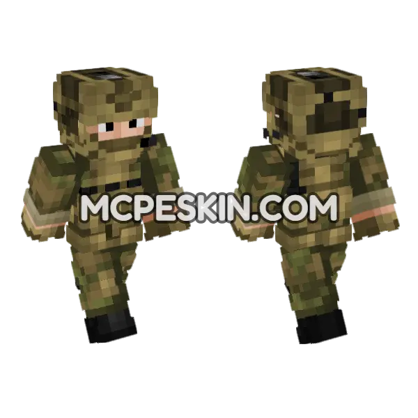 Norwegian Army Soldier V4 Minecraft Bedrock skin, front and back