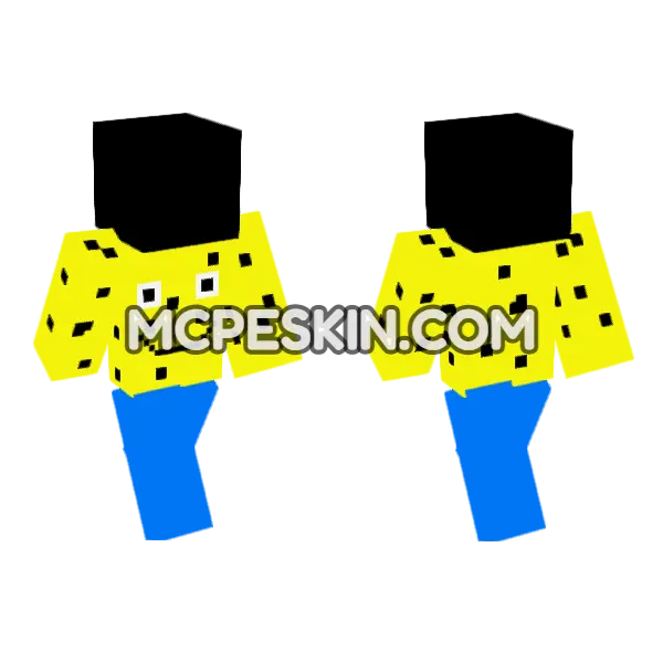 Not Naked Spongebob Minecraft Bedrock skin, front and back
