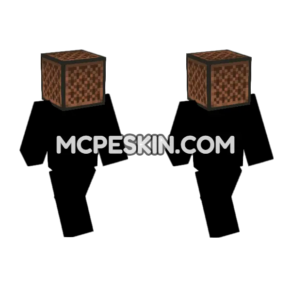 Note Block Skin Minecraft Bedrock skin, front and back