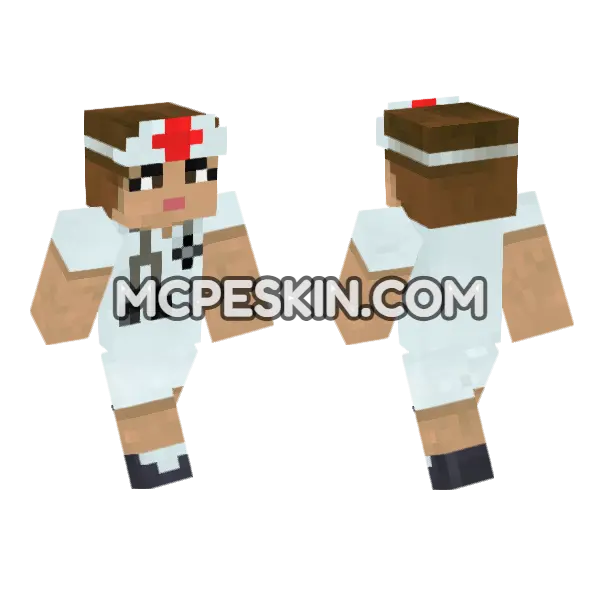Nurse With Stethoscope Minecraft Bedrock skin, front and back