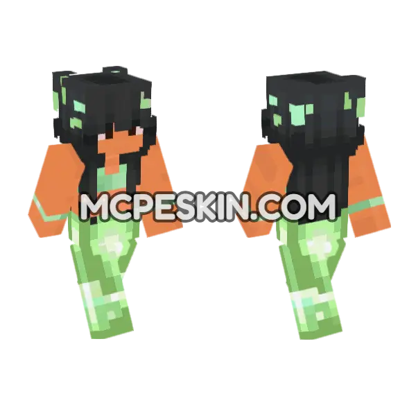Nyoris Mermaid Minecraft Bedrock skin, front and back