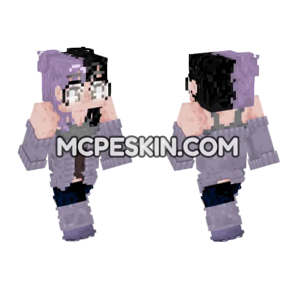 Nyxissick Gothic Outfit Minecraft Bedrock skin, front and back