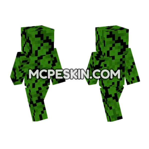 Oak Leaves Minecraft Bedrock skin, front and back