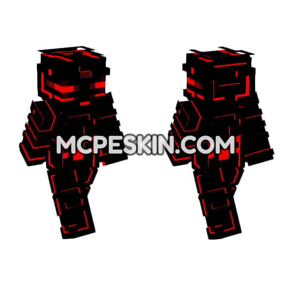 Obsidian Armor Minecraft Bedrock skin, front and back