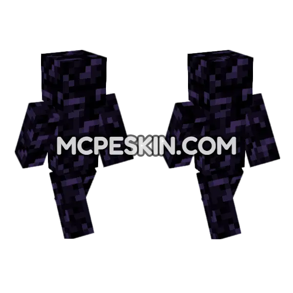 Obsidian Block Skin Minecraft Bedrock skin, front and back
