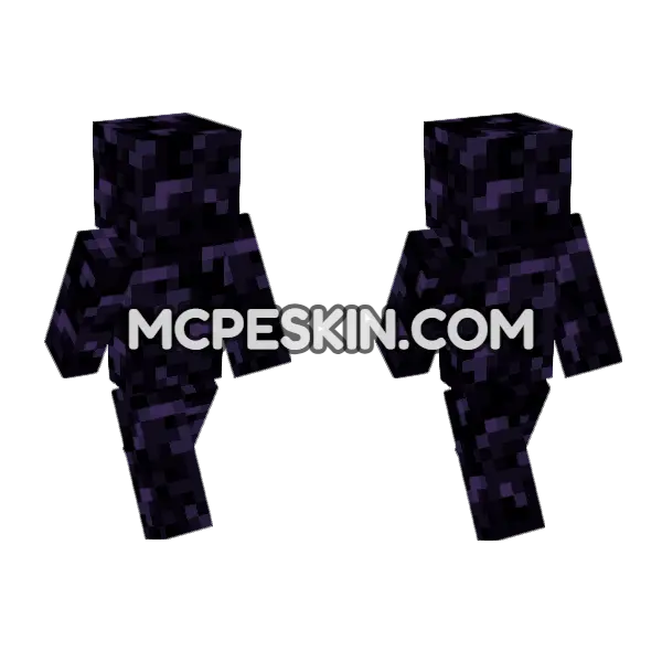 Obsidian Block Skin Minecraft Bedrock skin, front and back