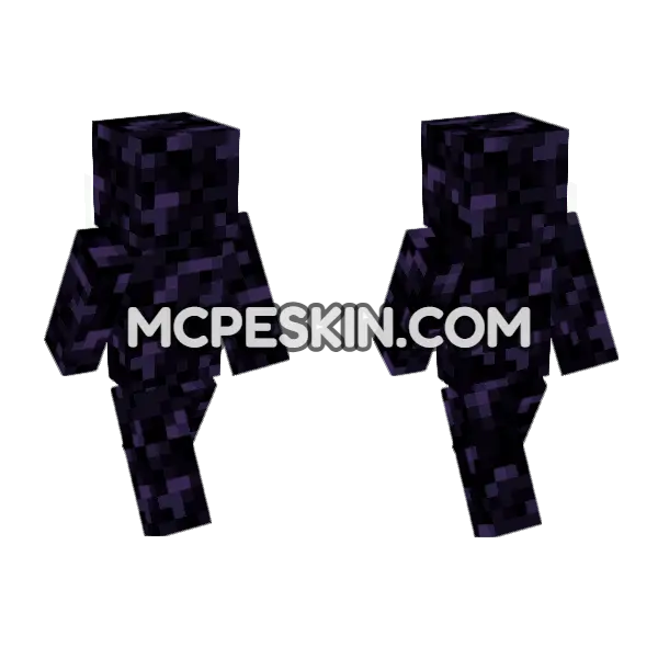 Obsidian Skin Minecraft Bedrock skin, front and back