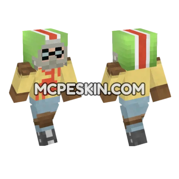 Old School Outfit Minecraft Bedrock skin, front and back