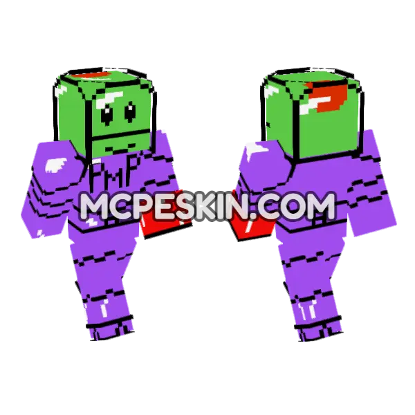 Olive Pizza Tower Minecraft Bedrock skin, front and back