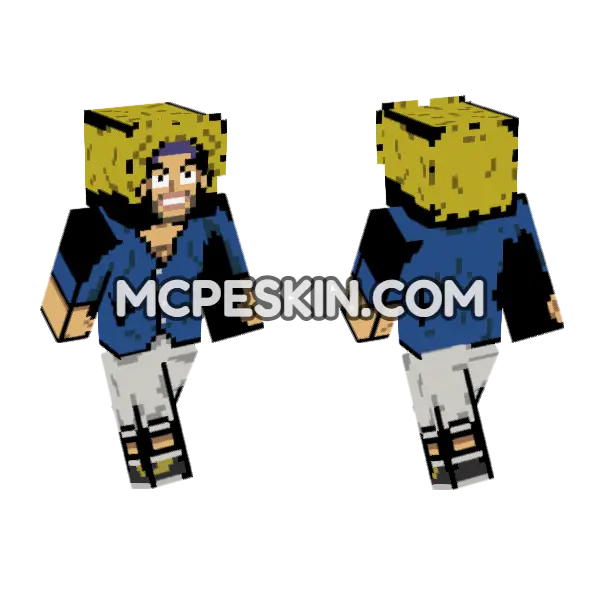 One Piece Yasopp Pretimeskip Minecraft Bedrock skin, front and back