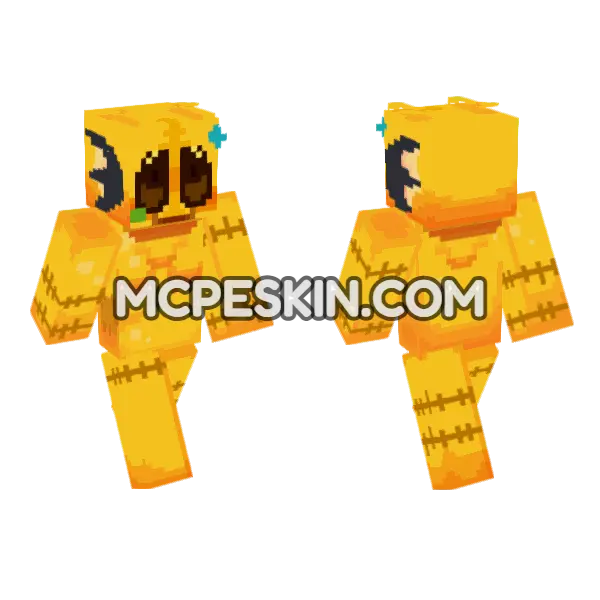Orange Bee Character Minecraft Bedrock skin, front and back