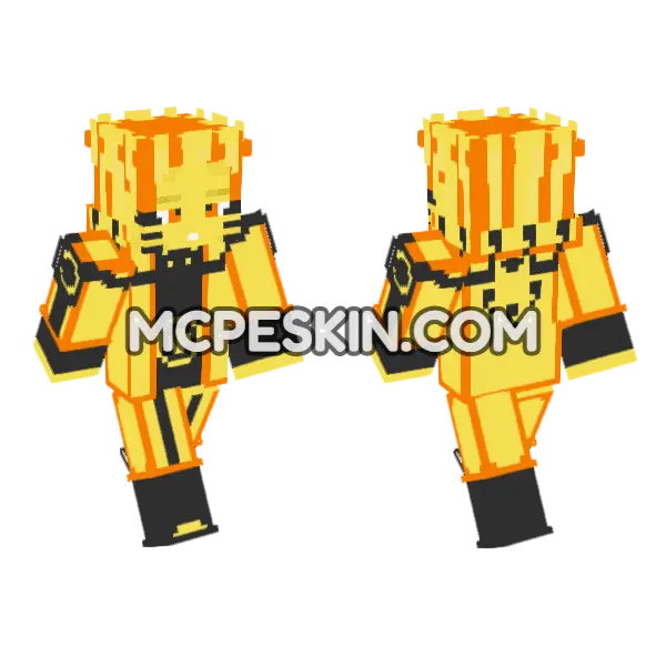 Orange Cat Boy Minecraft Bedrock skin, front and back