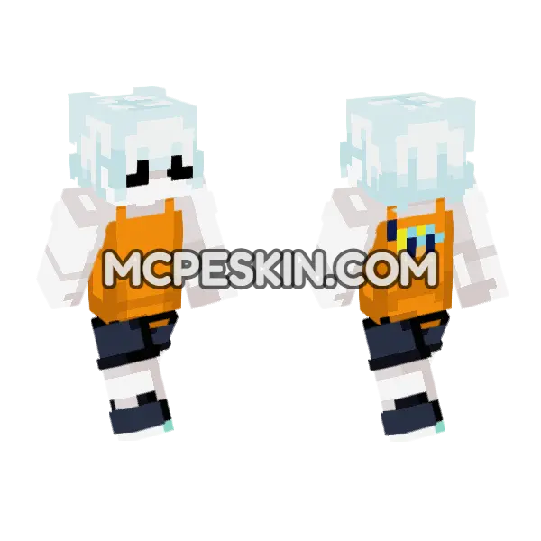 Orange Cat Skin Minecraft Bedrock skin, front and back