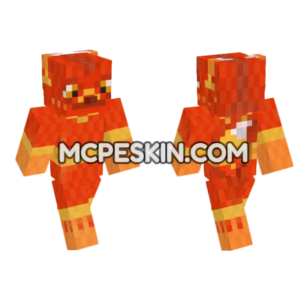 Orange Fox Skin Minecraft Bedrock skin, front and back