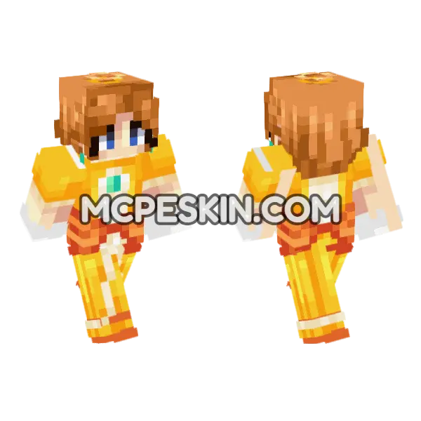 Orange Hair Girl Minecraft Bedrock skin, front and back