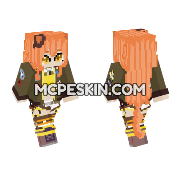 Orange Haired Military Jacket, front and back
