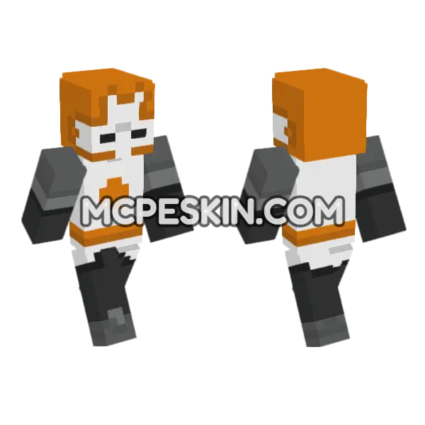 Orange Knight Minecraft Bedrock skin, front and back