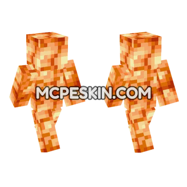 Orange Lantern Skin Minecraft Bedrock skin, front and back