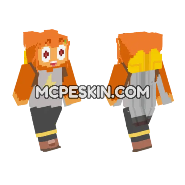 Orange Monkey With Jetpack, front and back