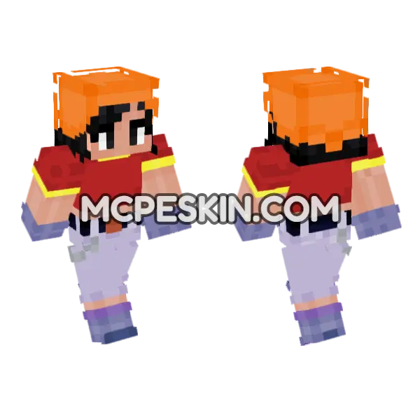 Orange Pan Skin Minecraft Bedrock skin, front and back
