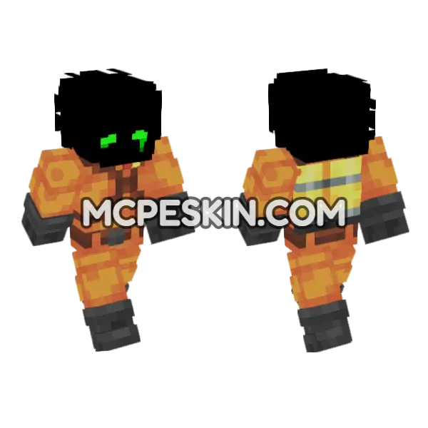Orange Pumpkin Boy Minecraft Bedrock skin, front and back
