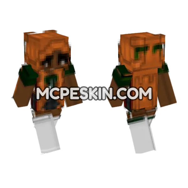 Orange Pumpkin Head, front and back