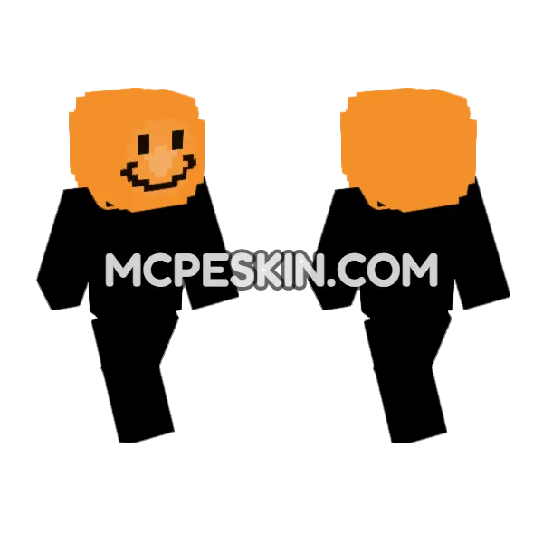 Orange Snowman Minecraft Bedrock skin, front and back
