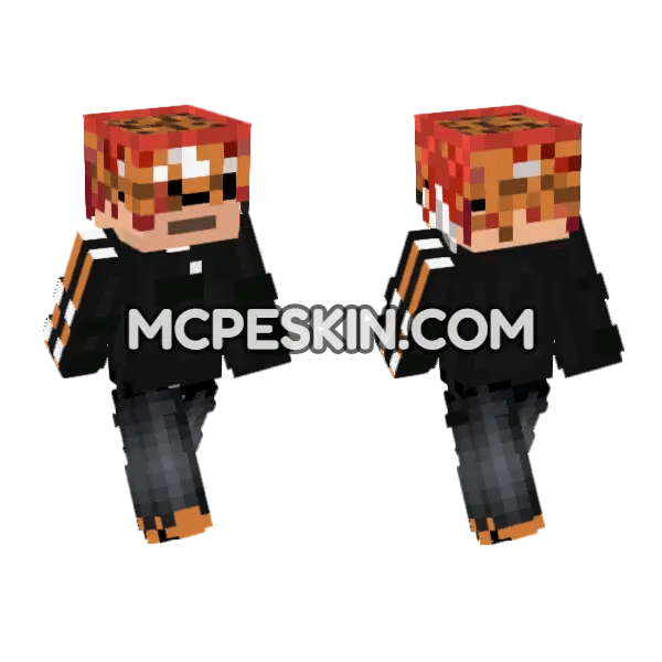 Orange Striped Jacket, front and back