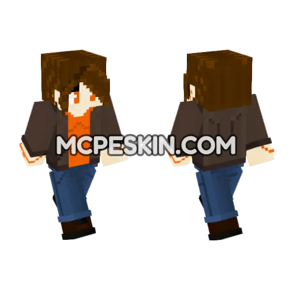 Orange Vest Girl, front and back