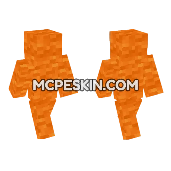 Orange Wool Skin Minecraft Bedrock skin, front and back