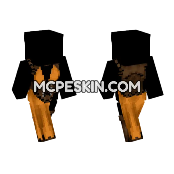 Ostentatious Orange Outfit Minecraft Bedrock skin, front and back