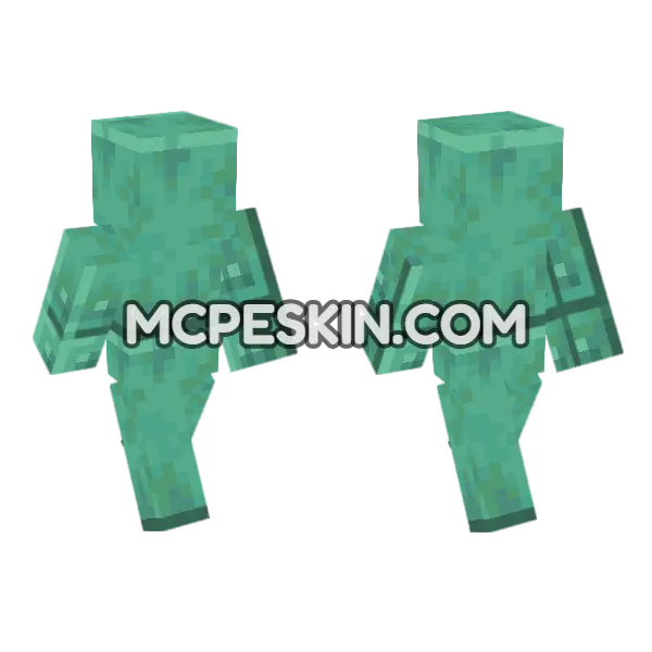 Oxidized Copper Block Minecraft Bedrock skin, front and back