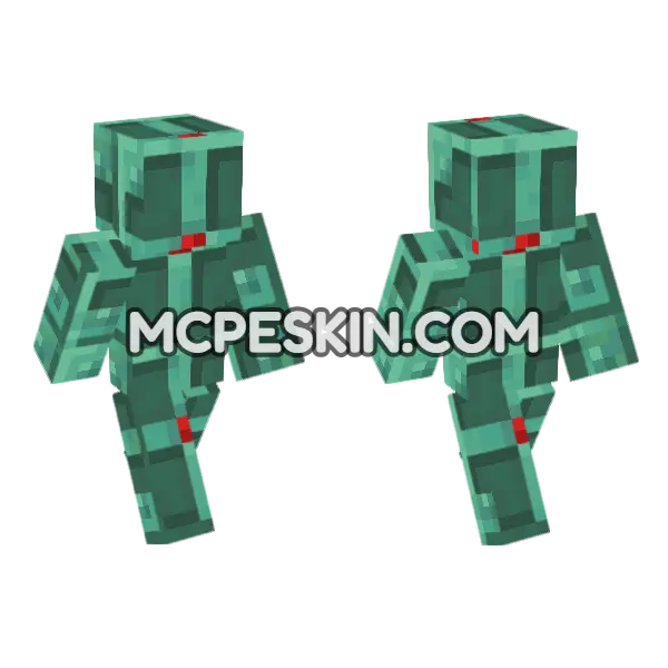 Oxidized Copper Bulb Minecraft Bedrock skin, front and back
