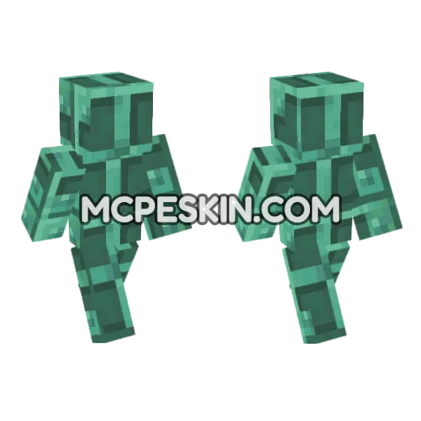 Oxidized Copper Bulb Minecraft Bedrock skin, front and back