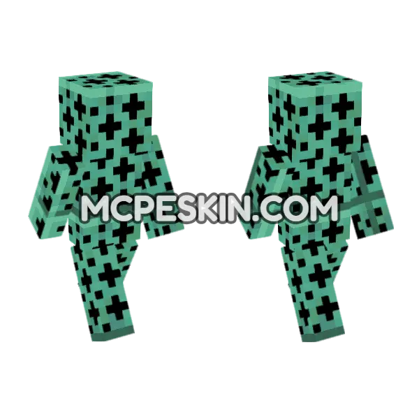 Oxidized Copper Grate Minecraft Bedrock skin, front and back