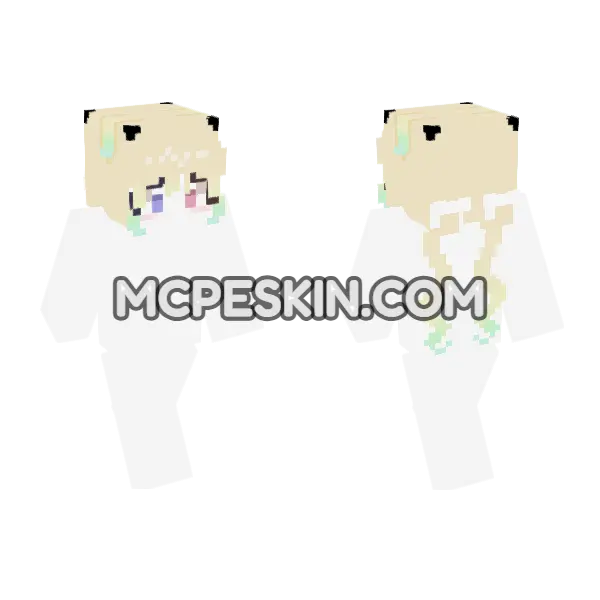 Pale Blond Anime Girl, front and back