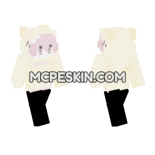 Pale Blonde Anime Girl, front and back