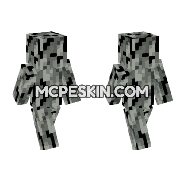 Pale Oak Leaves Minecraft Bedrock skin, front and back